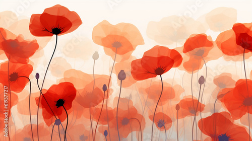 Poppy Flowers Background , Generative Ai