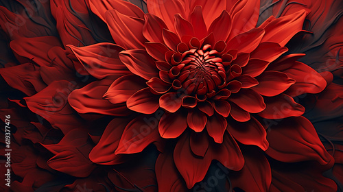 Red Flower Closeup, Generative AI, Generative Ai