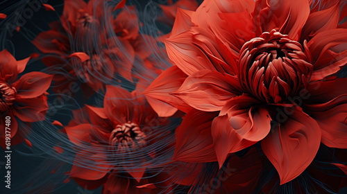 Red Flower Closeup, Generative AI, Generative Ai