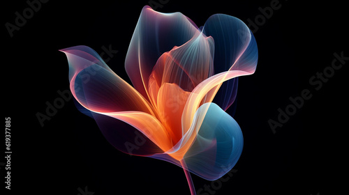 Tulip Flower on Dark, Generative AI, Generative Ai