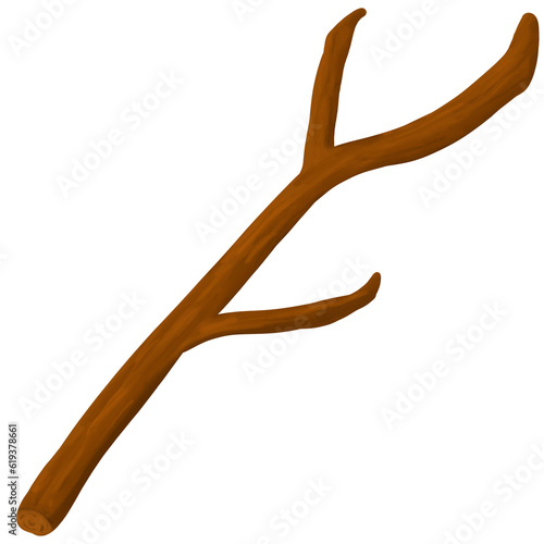brown tree branch on white background