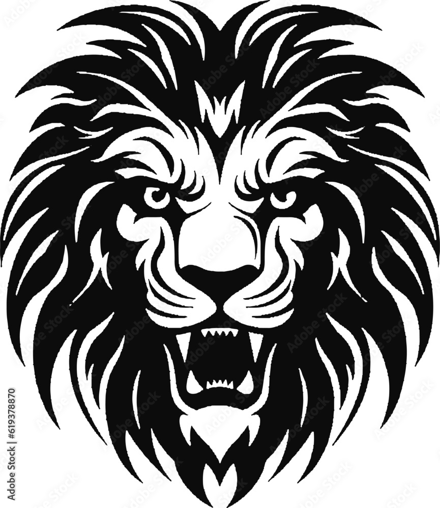 Illustration of a lion head style art.