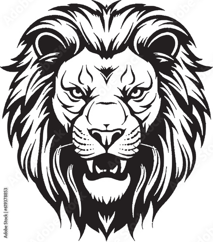 Illustration of a lion head style art.