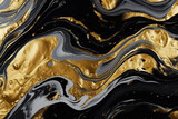 Ripples of black and grey agate background. Swirls of marble. Abstract fantasia with golden powder. Extra special and luxurious.Generated by AI.