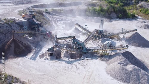 Stone crusher at an industrial plant.