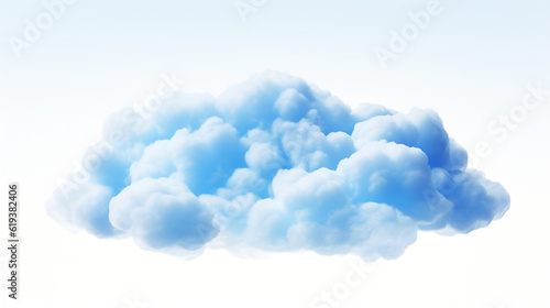 Blue cloud, white back ground.
Generative AI image.