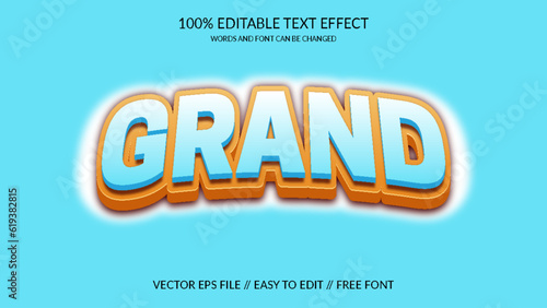 Grand 3D Fully Editable Vector Eps Text Effect Template Design