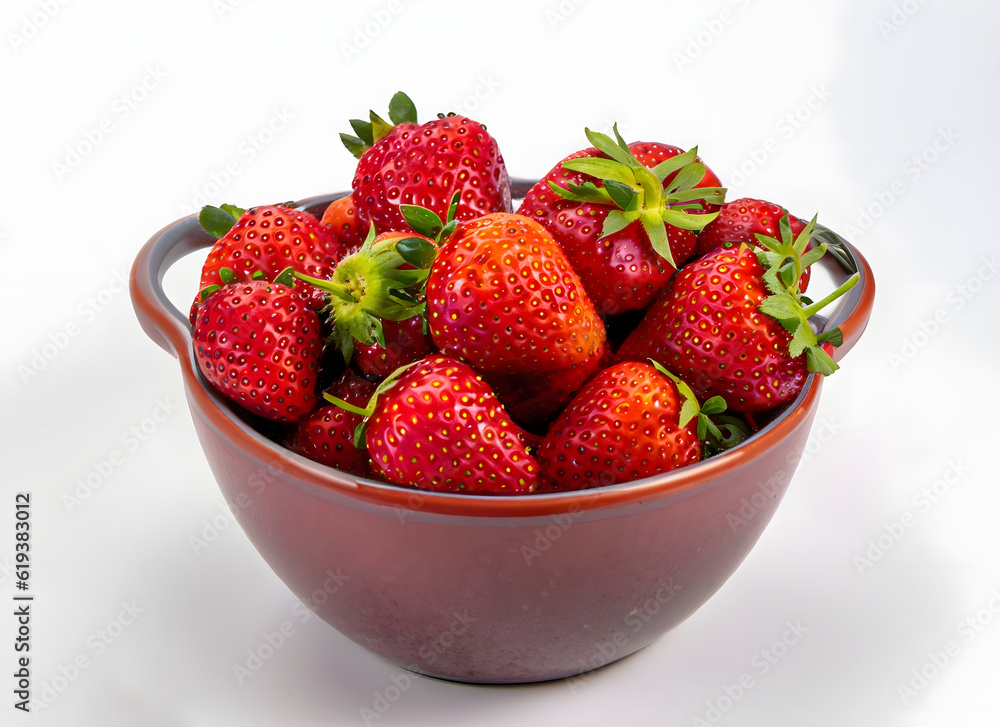 Schüssel voller reifer Erdbeeren auf hellem Hintergrund – Sommerfrucht Schüssel voller reifer Erdbeeren auf hellem Hintergrund – Sommerfrucht