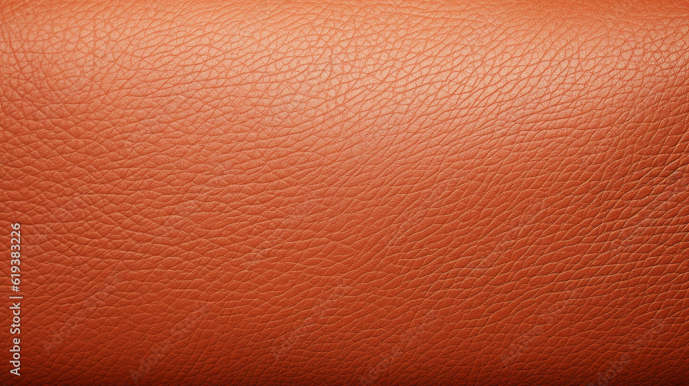 Fototapeta premium Orange brown leatherette fabric texture. Generative AI image.
