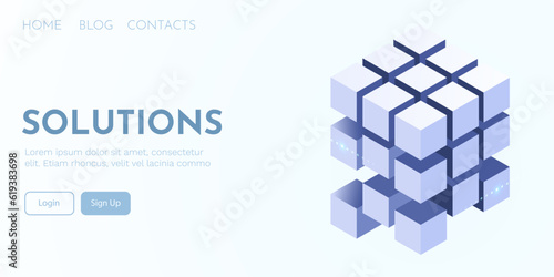 Solving puzzle. Abstract logic or information storage concept.