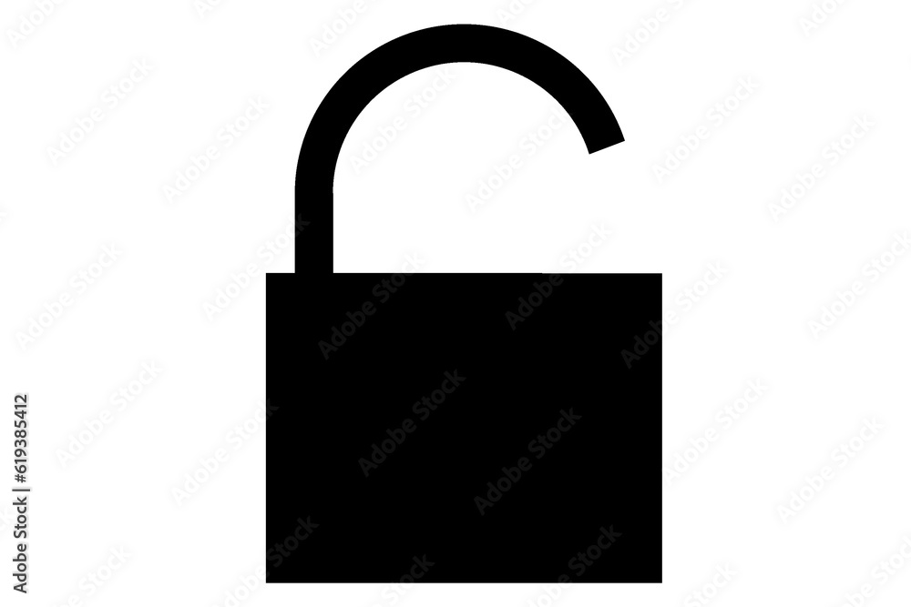 Lock open unlock flat icon isolated on white background Lock open unlock flat icon isolated on white background