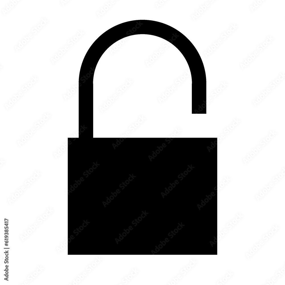 Lock open unlock flat icon isolated on white background Lock open unlock flat icon isolated on white background