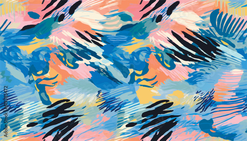 Abstract hand drawn artistic pattern. Collage contemporary print. Fashionable template for design.