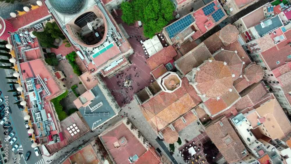 Aerial cityscape view of architecture and city of Figueres in Catalonia Spain Aerial cityscape view of architecture and city of Figueres in Catalonia Spain