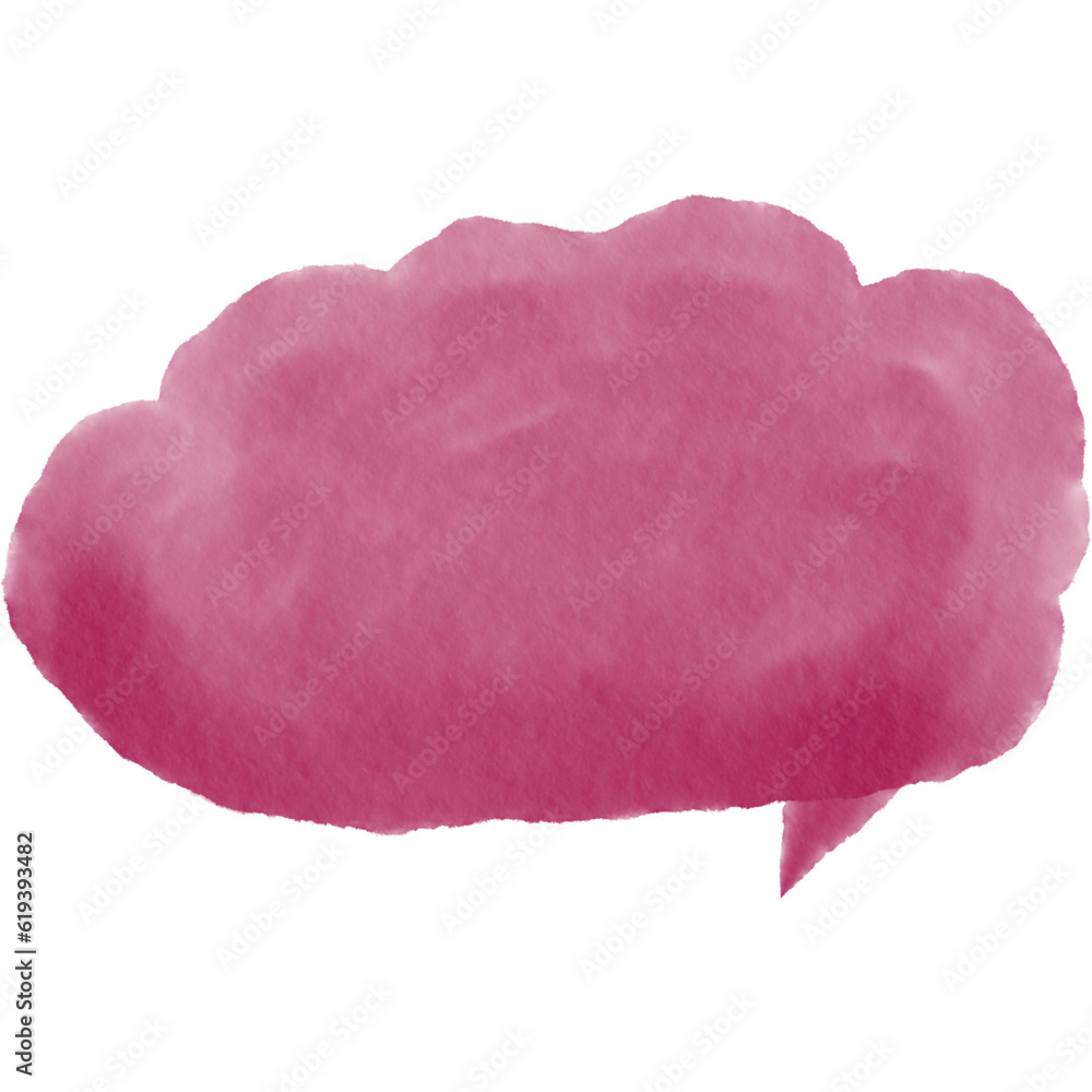Pink speech bubble watercolor Clipart paper texture