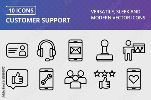 Vector Customer Support Icon Set
