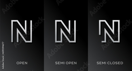 Set of letter N logo icon design template elements