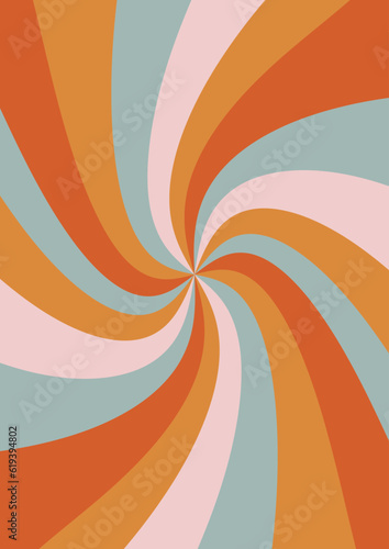Wavy liquid rainbow retro colors background. Trendy 60s 70s backdrop design.