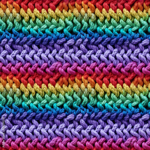 Rainbow colors knitted fabric  seamless pixel perfect pattern texture.