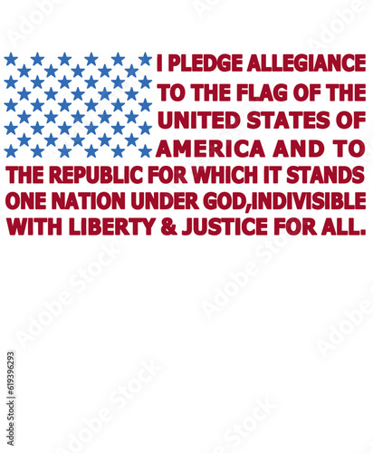 USA Flag Pledge of Allegiance American 4th July