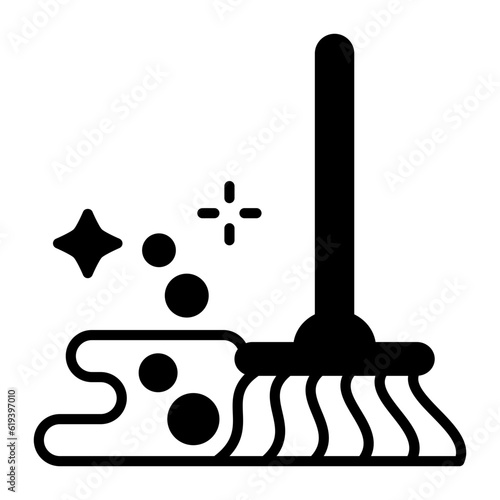 Mop the hallway concept, Cleaning Dirty Floor vector icon design, Housekeeping symbol, Office caretaker sign, porter or cleanser equipment stock illustration