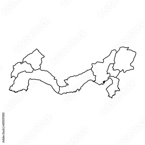 Mediterranean region map, administrative divisions of Turkey. Vector illustration.