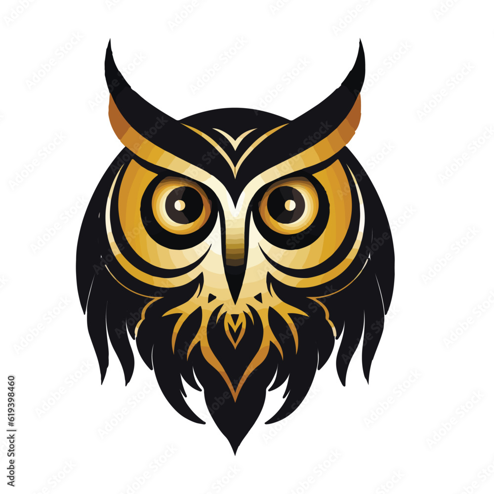 Modern abstract vector illustration of owl with brown undertone. Modern abstract vector illustration of owl with brown undertone.