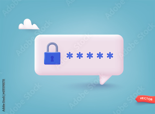 User authorization, login authentication page, sign up concept. 3D Web Vector Illustrations.