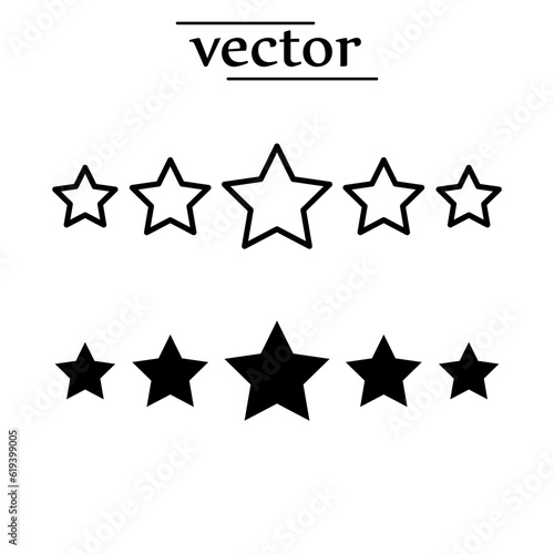 Customer rating icon, Five star rating icon, flat illustration on white background..eps