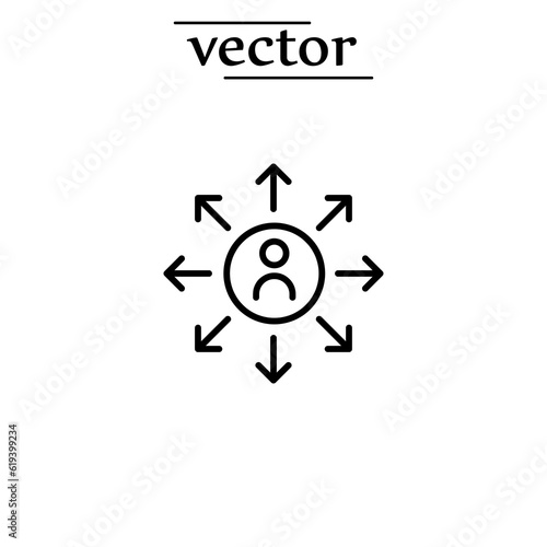 Distribution icon, vector illustration flat design on white background..eps