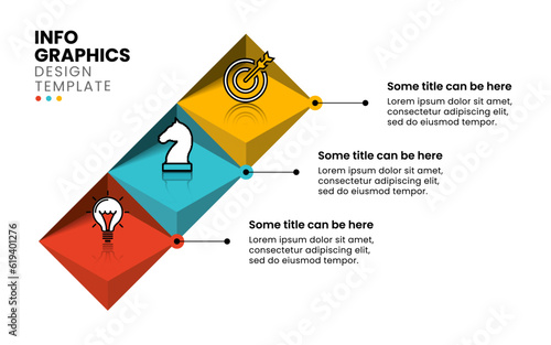 Infographic template. Abstract staircase with 3 steps