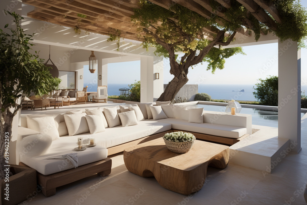 High -end modern villa observation deck High -end modern villa observation deck