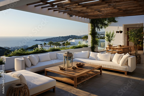 High -end modern villa observation deck
