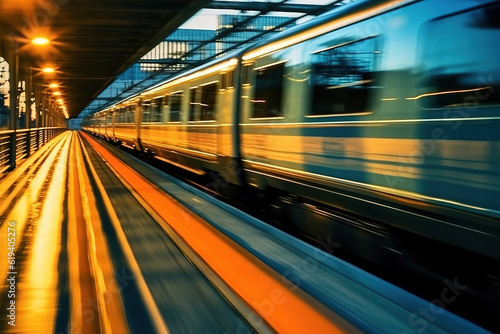 AI High -speed railway train running on the railway station © 昊 周