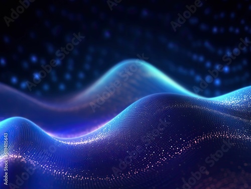AI generated illustration of an abstract blue and purple liquid wave captured in motion © Next Meta Media/Wirestock Creators