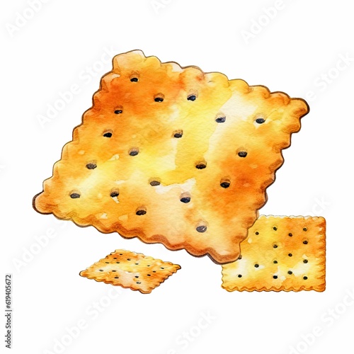 AI generated illustration of a cartoon-style cracker on a white background photo