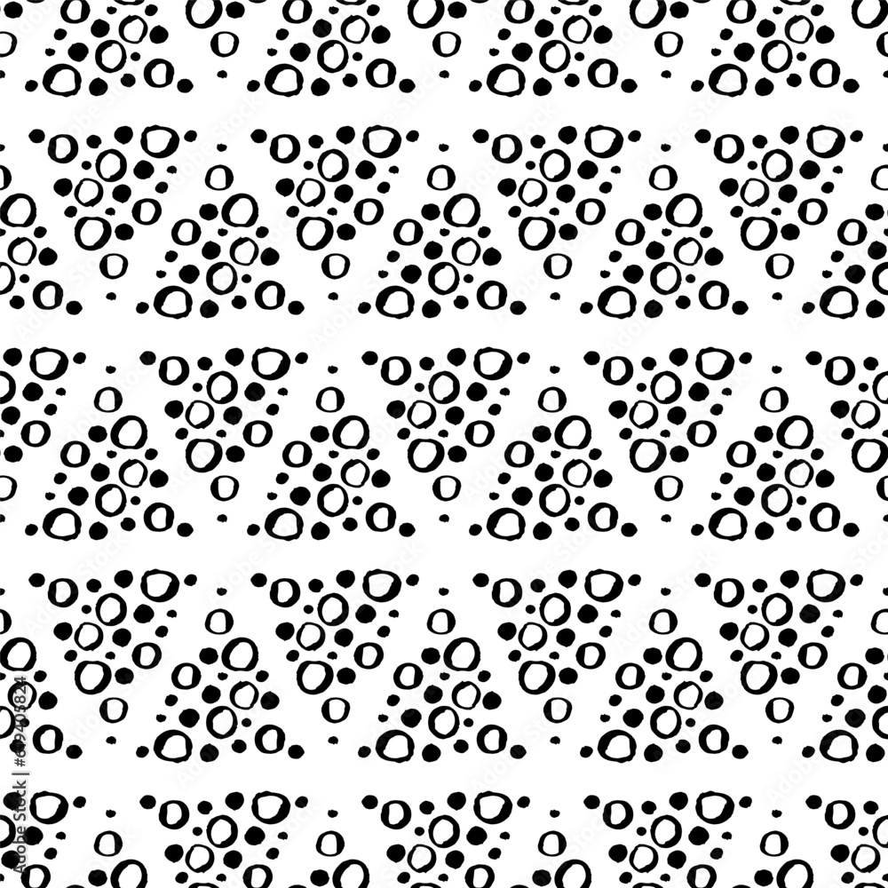 Abstract vector seamless pattern.  Ornament of simple geometric shapes. Illustration in doodle style