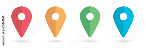 Set color maping pin location 3d vector icons