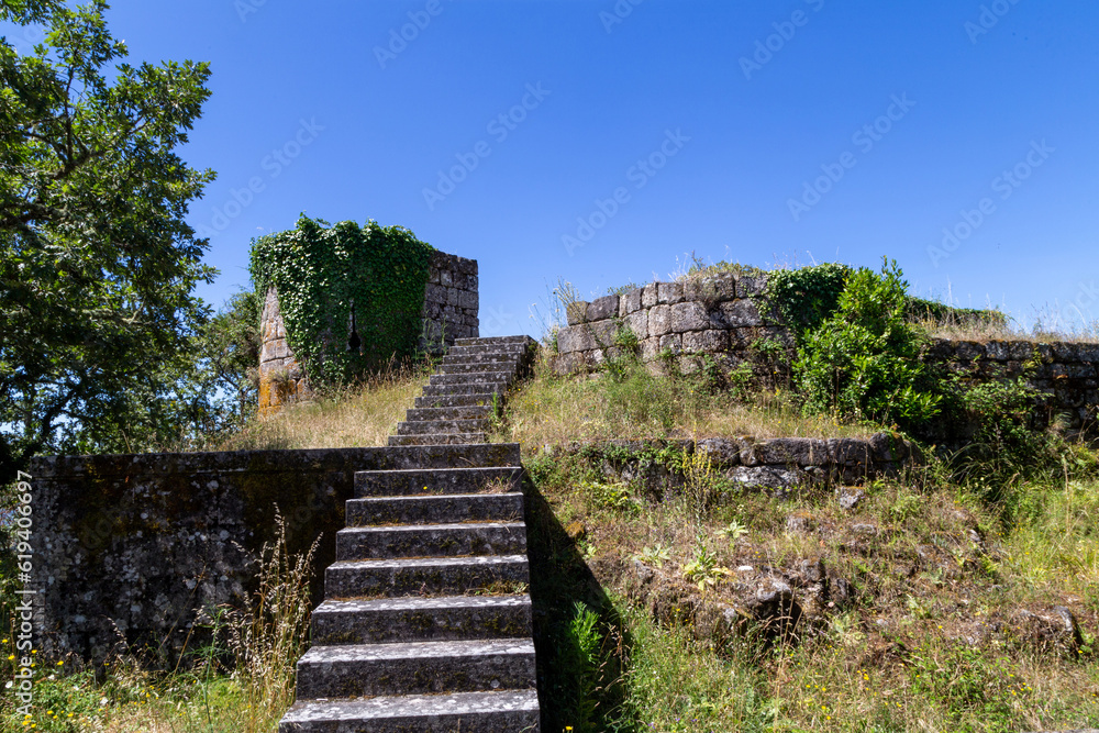 Remains of the castle of A Peroxa. Ourense, Galicia, Spain.