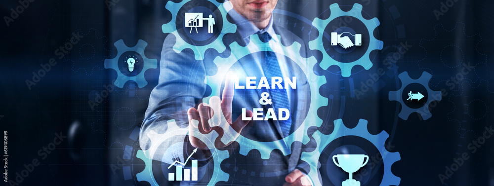 Learn and lead business concept. Mixed Media Learn and lead business concept. Mixed Media