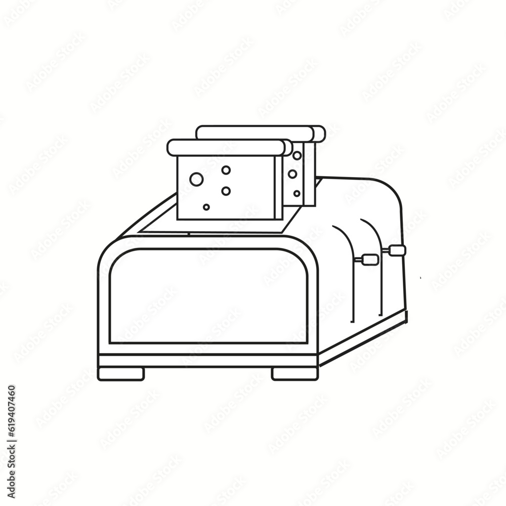 Toaster icon in outline style Vector Toaster icon in outline style Vector