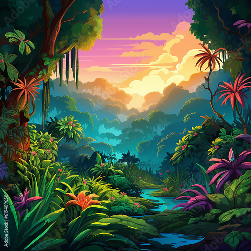 Fictive jungle background