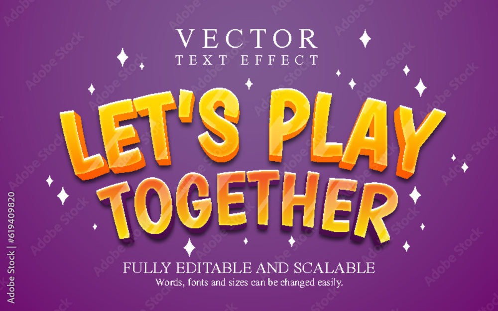 let's party together 3d editable text effect