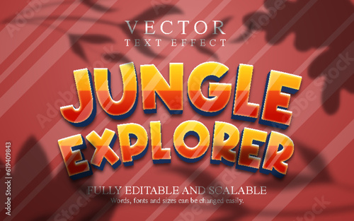 jungle explorer 3d editable text effect