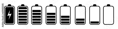Battery charge icon vector. indicator battery illustration symbol. accumulator logo.