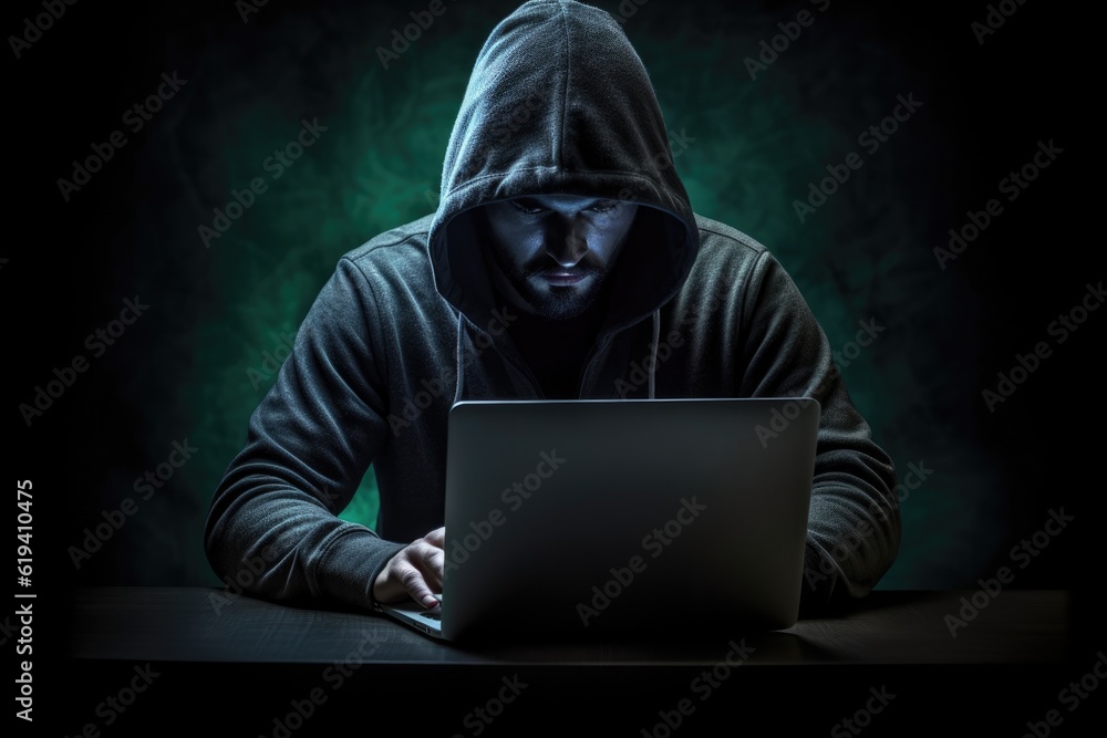 Cyber crime hacker. Cyber security concept. Generative Ai Cyber crime hacker. Cyber security concept. Generative Ai