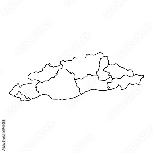 Southeastern Anatolia region map, administrative divisions of Turkey. Vector illustration.