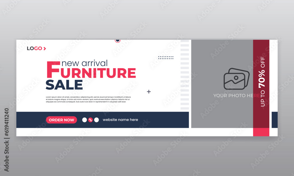 Furniture sale social media facebook cover and web banner template Furniture sale social media facebook cover and web banner template