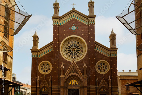 ISTANBUL, TURKEY - MAY 23, 2023: St. Antuan Church, alternatively known as the Sant'Antonio di Padova Church, S. Antonio di Padova, St. Antoine in Istanbul