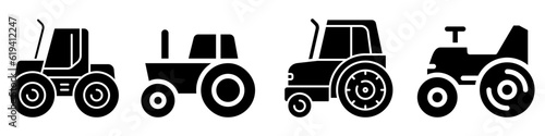Tractor icon vector set. agriculture illustration sign collection. vehicle symbol.